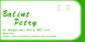 balint petry business card